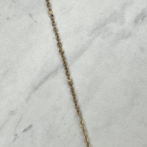 Gold Tone Faux Turquoise Spinning Pendant Necklace - Picture 10 of 11